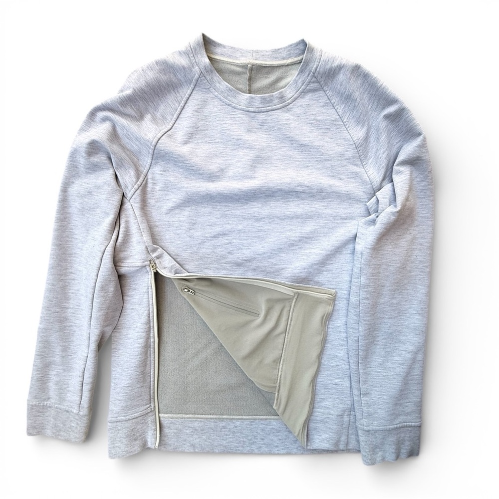 Lululemon Sweatshirt Women Gray Size S Long Sleeve Side Zip Pocket - Picture 8 of 8